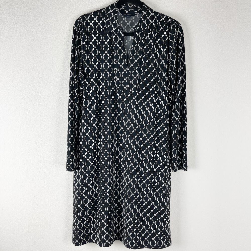 Brooks Brothers 346 Geometric Dress Womens Medium Sheath Allover Print Classic